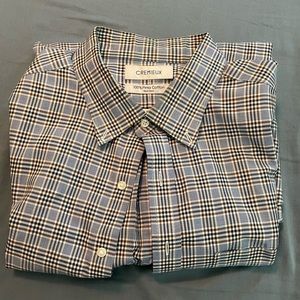 Cremieux blue and brown plaid with pocket
